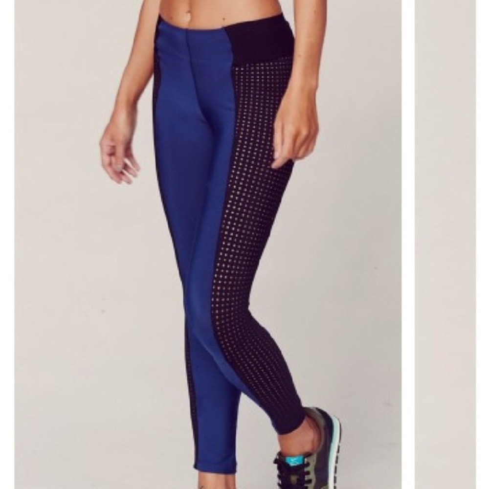 Planet Blue Blue Life Navy Perforated Leggings